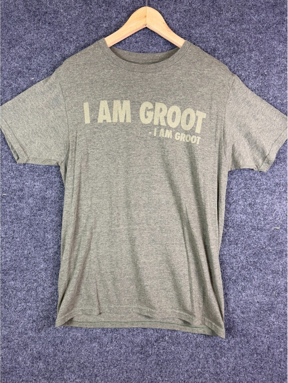 Marvel Guardians Of The Galaxy I Am Groot Mens Medium Heather Olive Green T Shir